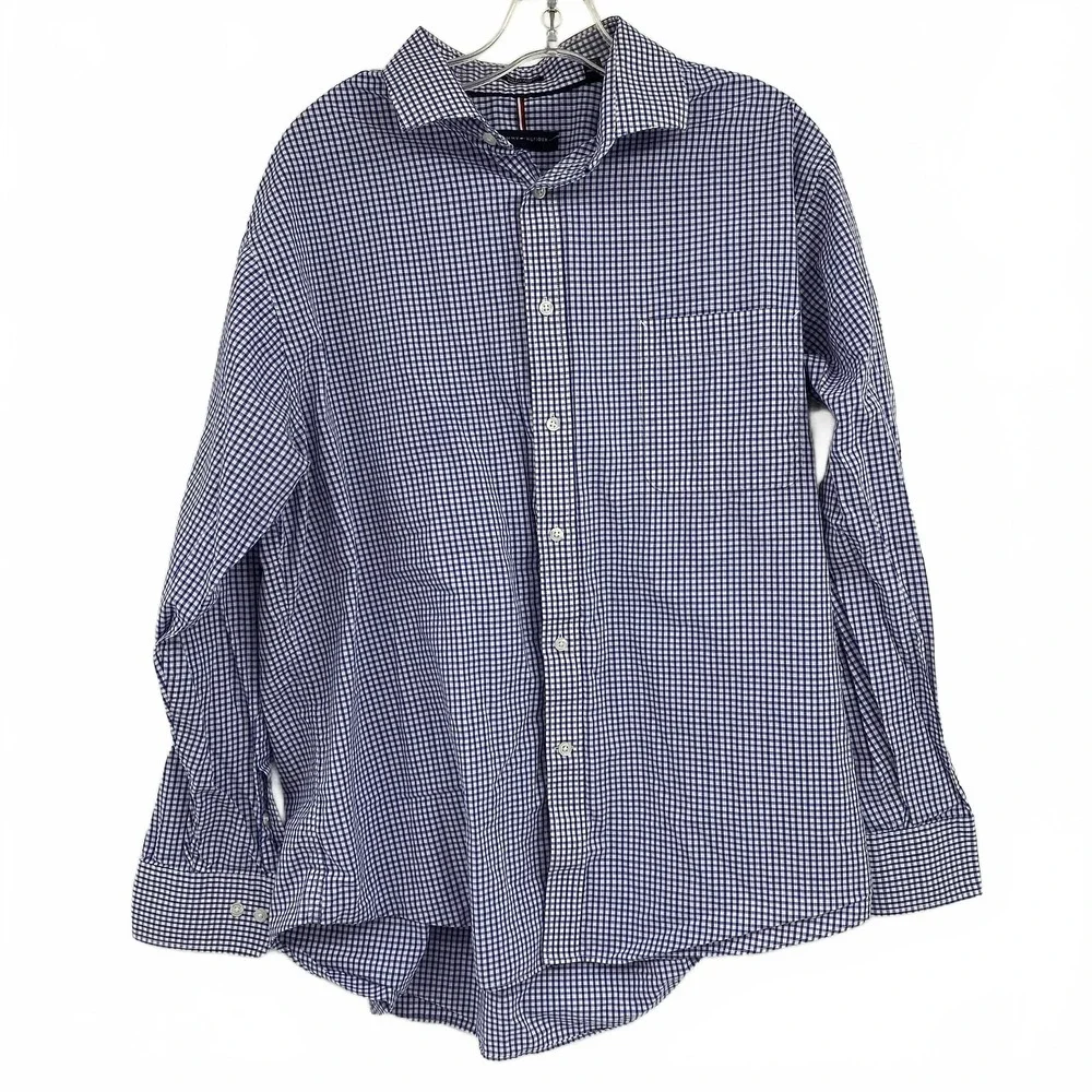Tommy Hilfiger Blue Cotton Blend Long Sleeve Button Down | Men’s XL